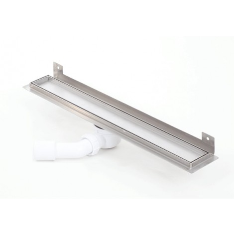 Canalina doccia con inserto piastrellabile flangia piegata WALL SILVER 600mm