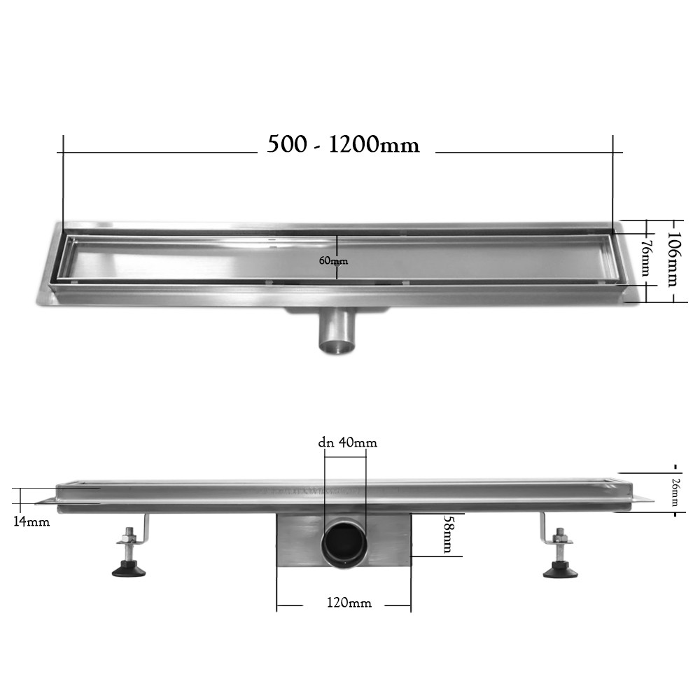 Canalina Doccia Con Inserto Piastrellabile In Acciaio Inossidabile Iperinox 500mm